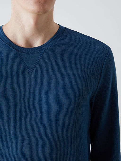 Bisiklet Yaka Uzun Kollu Erkek Sweatshirt