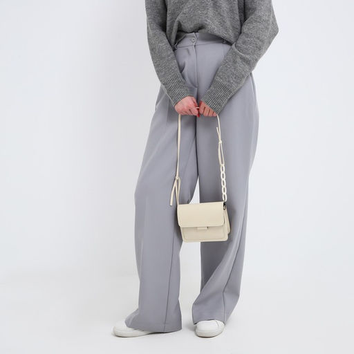 Сумка женская-мессенджер, 17×14×6 см, бежевая