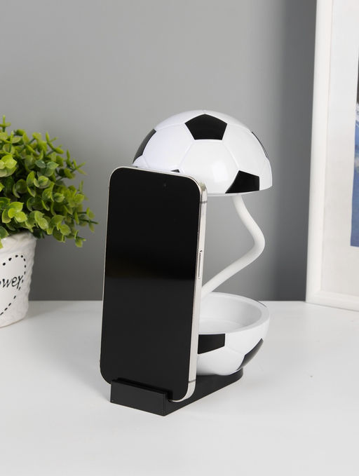 Ночник подставка под телефон "Футбольный мяч" 4хLED 3Вт 5V USB АКБ 2 режима 9,5х12,5х10 см   1091621