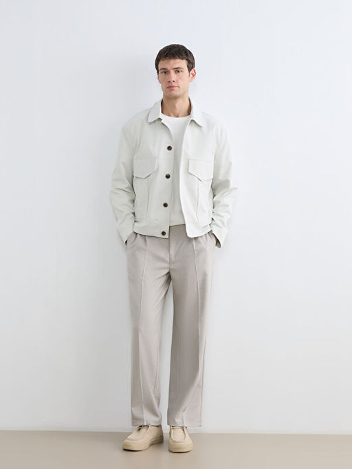 Куртка мужская Loose Fit из габардина рубашечный воротник