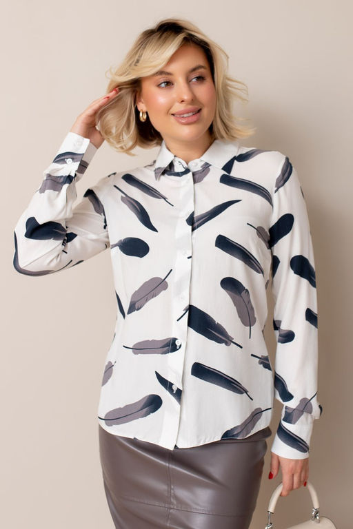 Блузка ТБ-34 перья на белом - Took a look фото 2