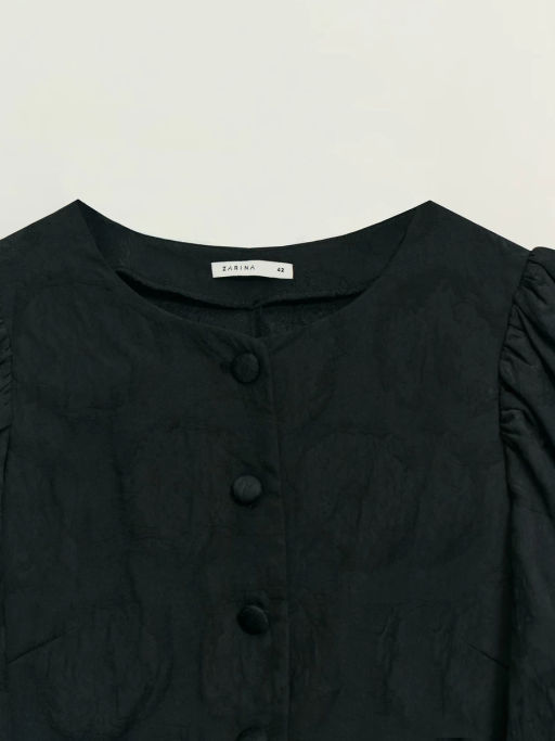 Топ с рукавами-буфами из жаккарда / Zarina