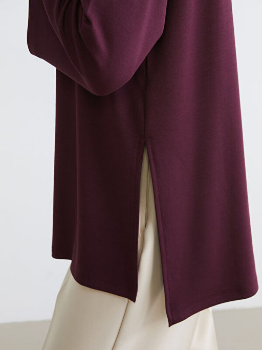 Bisiklet Yaka Oversize Kad?n Sweatshirt Tunik