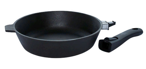 Сковорода литая чугунная 240*60 со съемной бакелитовой ручкой с4060