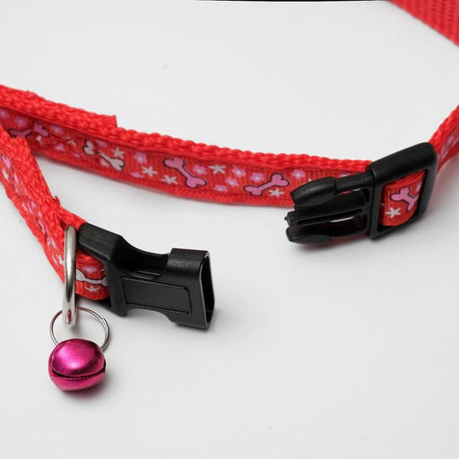 Ошейник нейлоновый Звездные косточки, 36 х 1,5 см, красный - Пижон фото 4