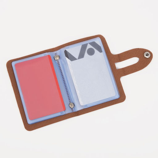 Визитница на кнопке, 24 карты, цвет рыжий - Simaland фото 4