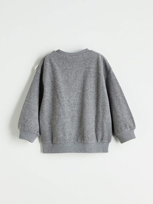 Bisiklet Yaka Bask?l? K?z ?ocuk Sweatshirt