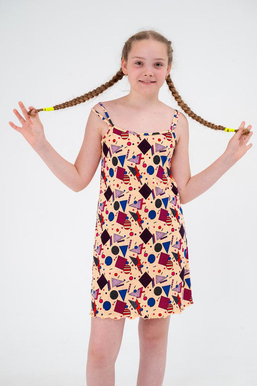 Ночная сорочка подростковая из кулирки Оливия мозайка - Амадэль фото 3