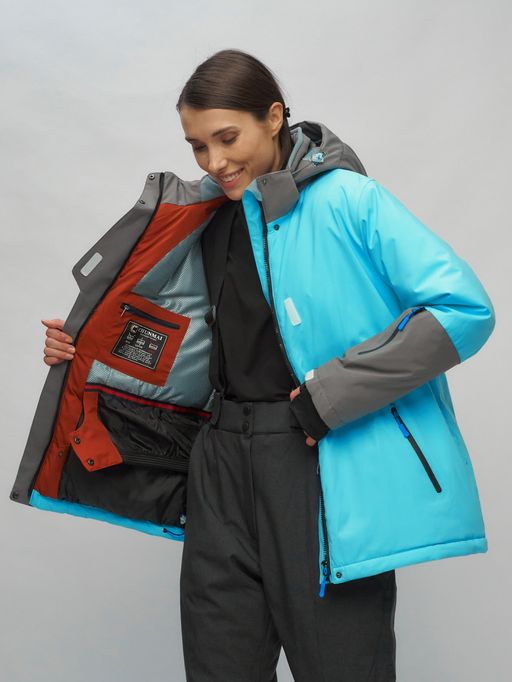 Горнолыжный костюм женский большого размера голубого цвета 02278Gl - Chunmai фото 15