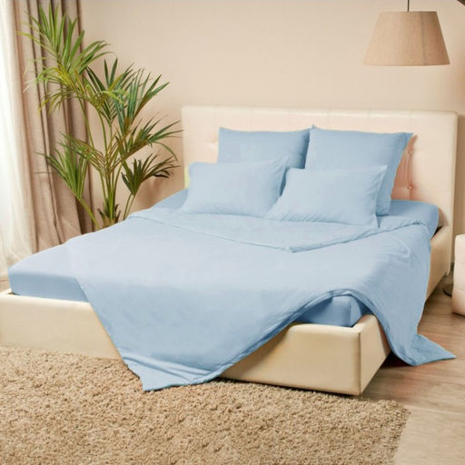 Простыня на резинке Купу-купу, 90х200х20 см, голубой, трикотаж - Kupu-kupu фото 2