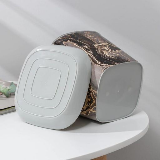 Кашпо квадратное 2,5л Мрамор с поддоном (светло-серый) 38125150 Виолет  фото 3