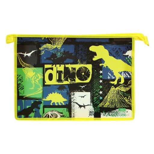 Папка для труда, А4, пластиковая, 23×32.5×5.5 см «Дино»