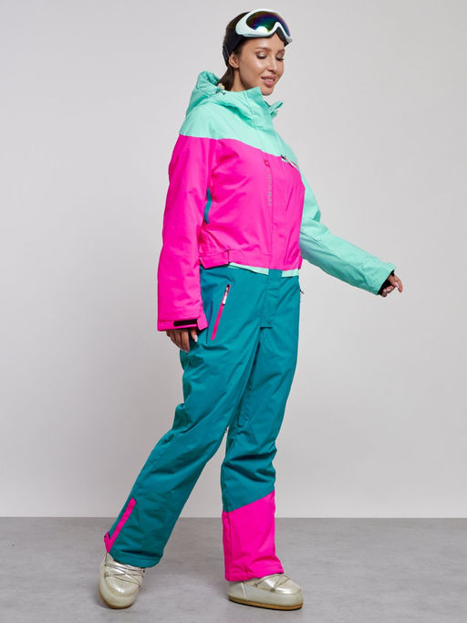 Горнолыжный комбинезон женский зимний бирюзового цвета 2327Br