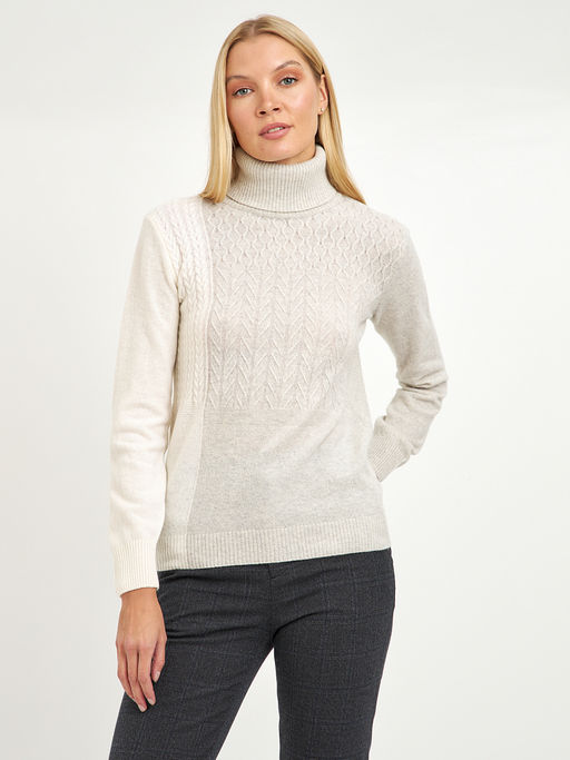 водолазка женская серая с объемным узором - Glenfield фото 6