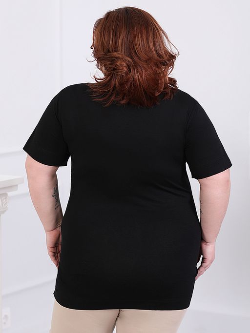 Футболка длинная больших размеров - Almond фото 2