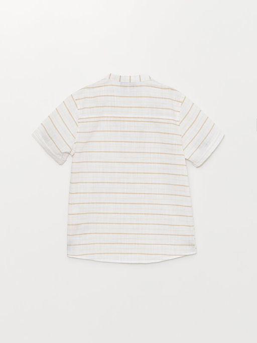 Hakim Yaka ?izgili K?sa Kollu Erkek ?ocuk G?mlek - Waikiki фото 2