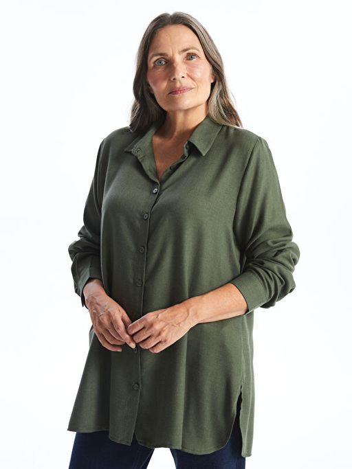 D?z Uzun Kollu Kad?n G?mlek Tunik