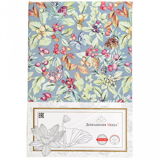 Скатерть 150х145см "Marcella", длина стола до 110см, на 4 персоны, рогожка (хлопок 100%) 171г/м2, упаковка классическая, пакет ПВХ 28х41см, "Домашняя мода" (Россия)