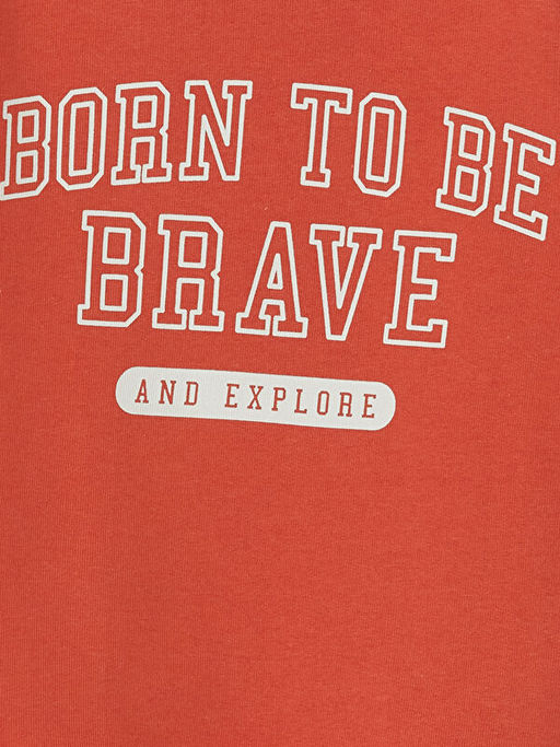 Bisiklet Yaka Bask?l? Erkek ?ocuk Sweatshirt