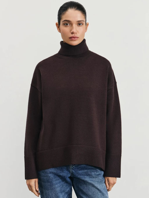 Джемпер из вискозы с воротником-стойкой  Zarina