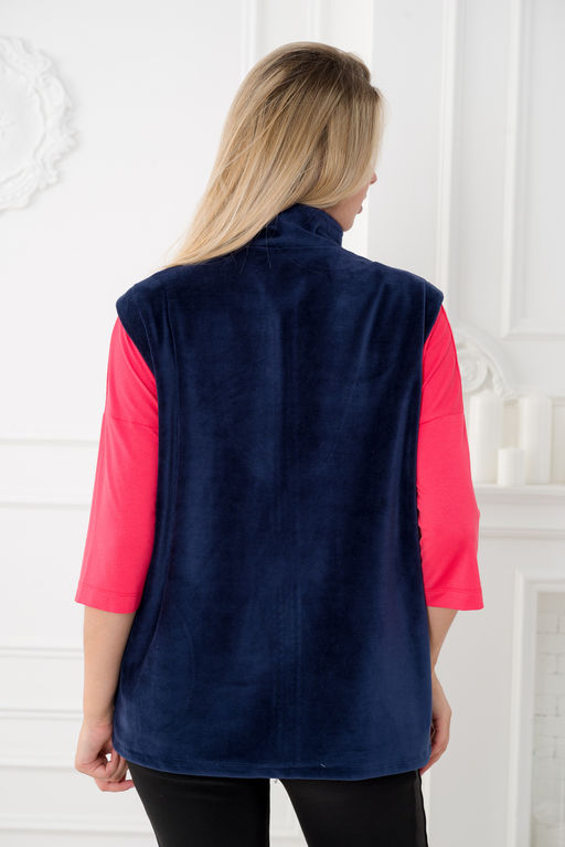 Жилет женский из велюра синий - Амадэль фото 17