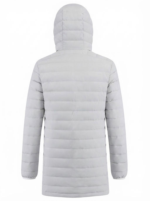 Куртка мужская удлинённая стёганая с капюшоном и графеновой подкладкой утеплитель тинсулейт