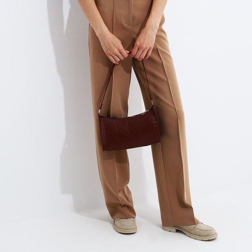 Сумка-багет на молнии, цвет рыжий - Simaland фото 7