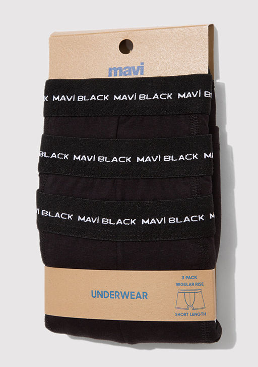 3lu Basic Siyah Boxer - Mavi фото 4