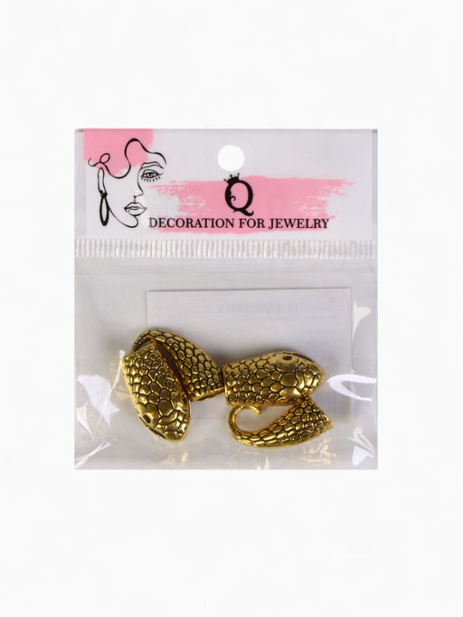 Замок-концевик Змея, 2 шт. 4.3?1.6 мм, внутренний d=7 мм, чернёное золото