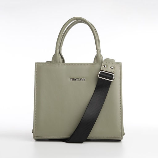 Сумка женская тоут TEXTURA на молнии, 22×11×22 см, зелёная