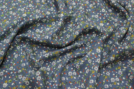 Штапель Премиум Полевое настроение цв.серо-голубой джинс, ш.1.45м, вискоза-100%, 120гр/м.кв - Купава фото 14