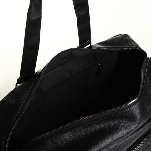 Сумка дорожная на молнии, длинный ремень, цвет чёрный - Simaland фото 3