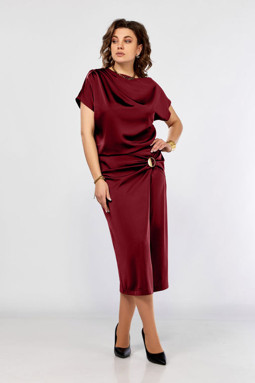 Платье Olga Style С902 красное вино