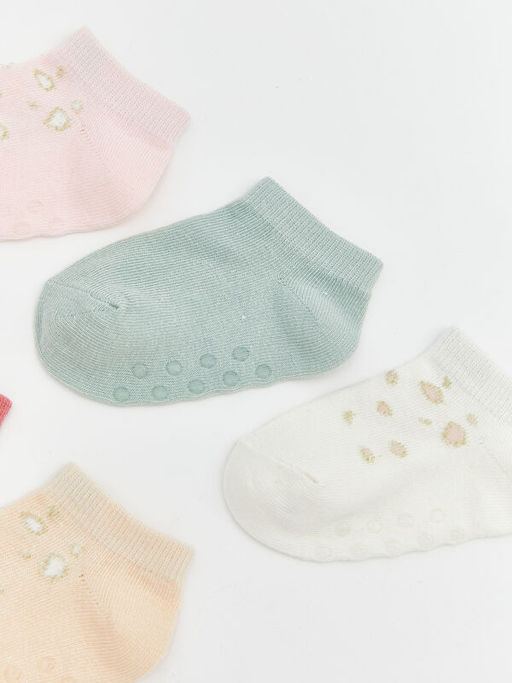 Desenli K?z Bebek Patik ?orap 5li