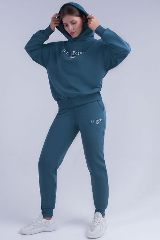 Арт. 2522 Костюм с брюками женский 44-52 (5 шт) Цвет:верх- изумруд, низ- изумруд - Калинка фото 2