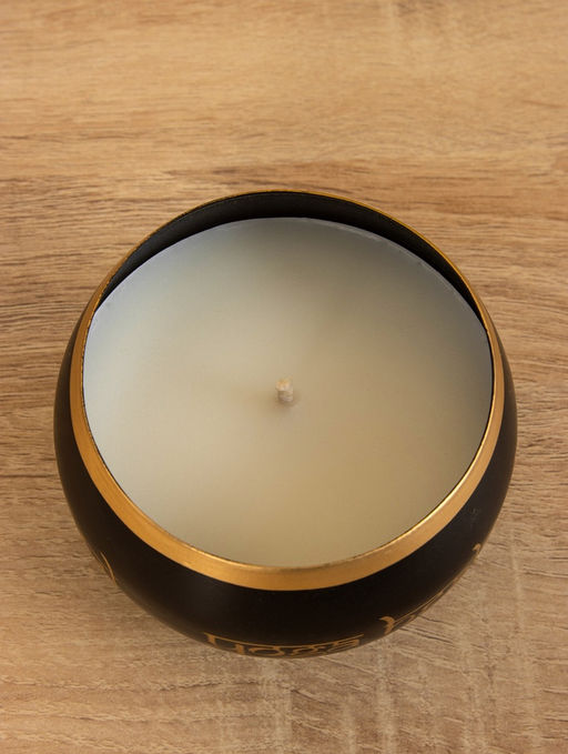 Свеча в чаше Yoga heal the soul, 200 г, 8.5×7 см, соевый воск, чёрная