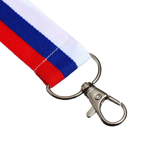 Цена за 50 шт. Лента для бейджа ширина -24 мм, длина-80 см с карабином, ТРИКОЛОР, Calligrata