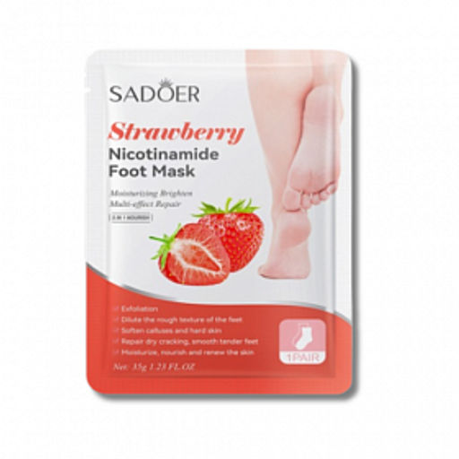 Sadoer Strawberry Nicotinamide Foot Mask, 35g - Маска-пилинг для ног клубника