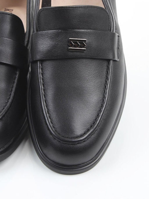 03-DEB55-1 BLACK Лоферы женские (натуральная кожа)