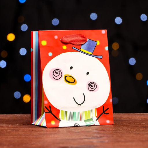 Цена за 12 шт. Пакет ламинированный Снеговичок 11,5 х 14,5 х 6 см - Simaland фото 3