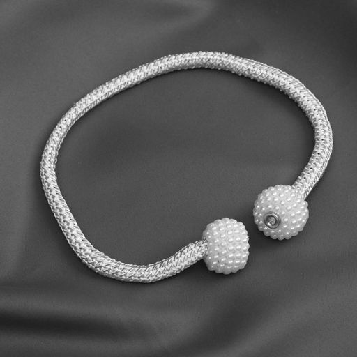 Цена за 2 шт. Подхват для штор «Шарики из бисера», d=3×40 см, цвет белый, светло-нефритовый