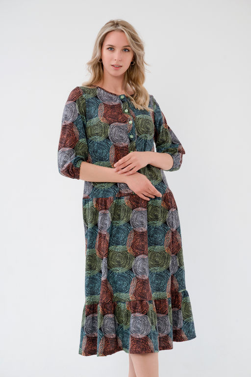 Платье женское из кулирки Софи спилы зеленые - Амадэль фото 7