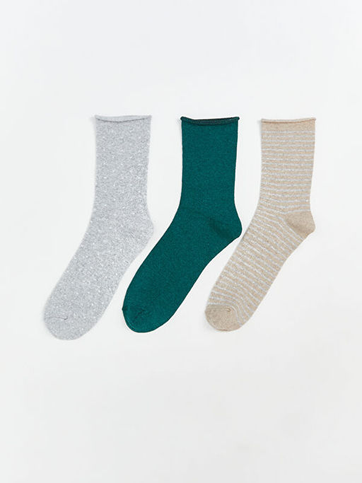 Desenli Kad?n Soket ?orap 3l?