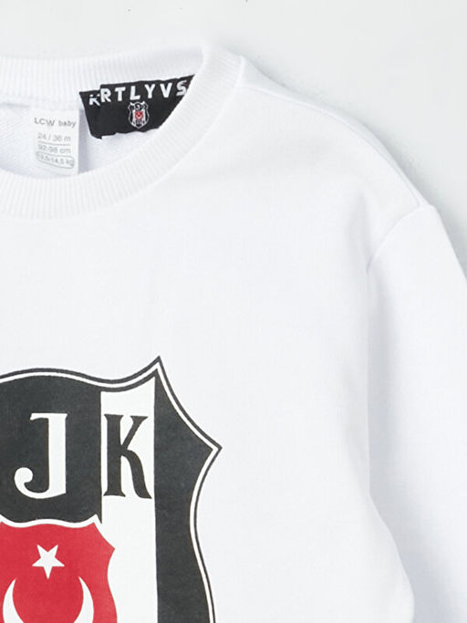 Bisiklet Yaka Be?ikta? Bask?l? Erkek Bebek Sweatshirt ve E?ofman Alt? Tak?m - Waikiki фото 3