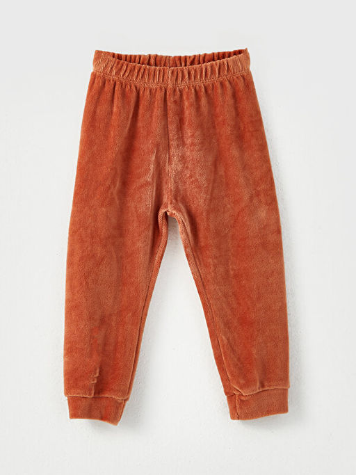 Bisiklet Yaka Uzun Kollu Bask?l? Kadife Erkek Bebek Pijama Tak?m? - Waikiki фото 3