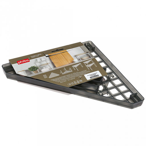 Подставка кухонная пластмассовая 25,3х25,3х15см, угловая, черный, Phibo (Россия) - Домашняя мода фото 7