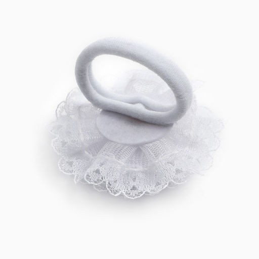 Бант для волос на резинке школьный, белый, 6.5 см, Принцессы