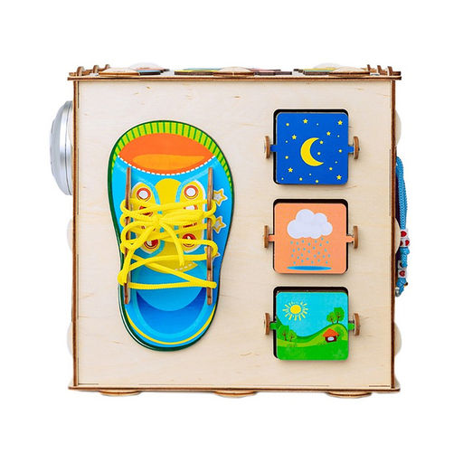 Бизиборд "Кубик" 24х24х24