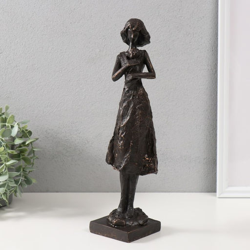 Фигурка полистоун «Девушка с ребёнком», чёрный, 34×9.5×9 см