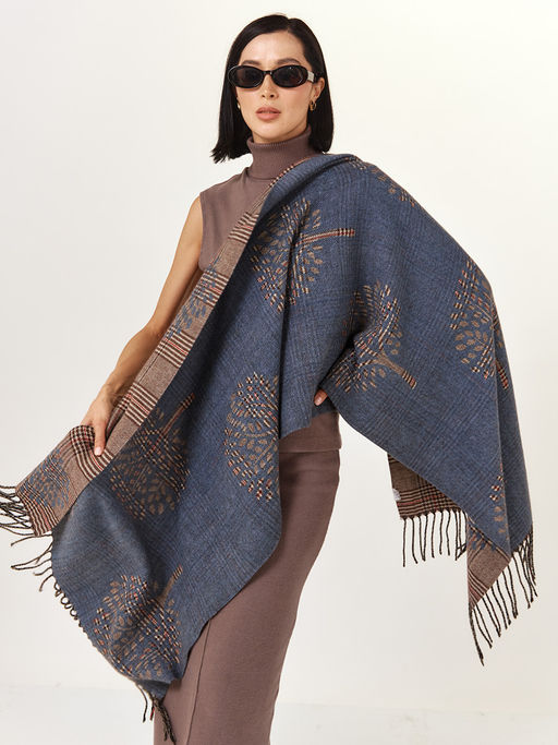 в составе ШЕРСТЬ и КАШЕМИР Большой, мягкий, теплый двусторонний палантин - Tantino фото 8